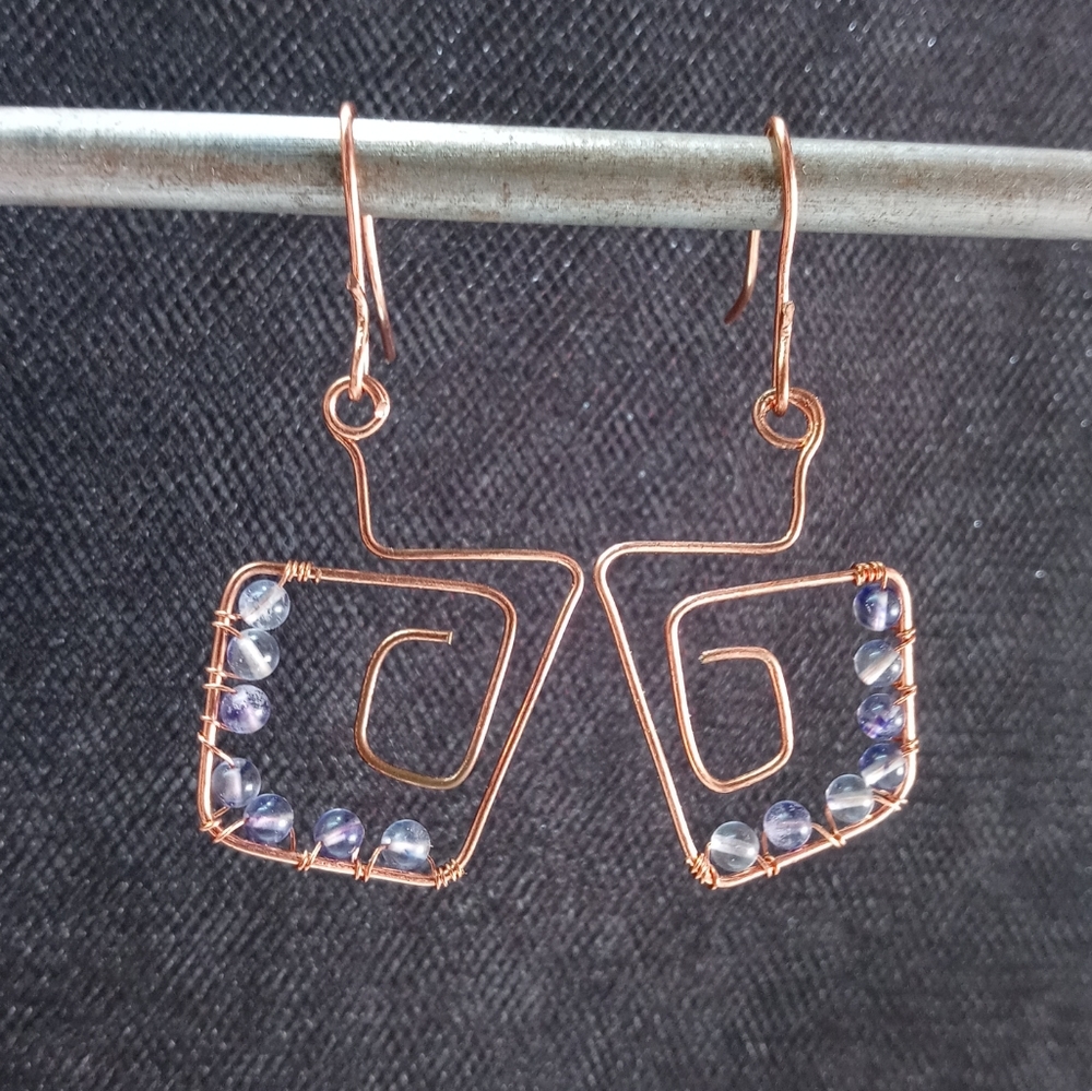 Square spiral earrings.